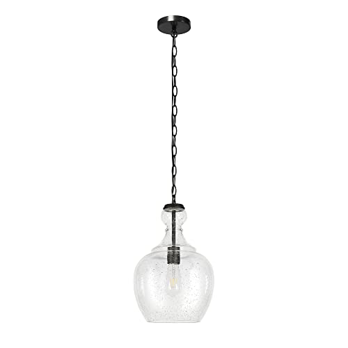 Image of Henn&Hart 11 inch Pendant Light Fixture with 6' Adjustable Cord, Black