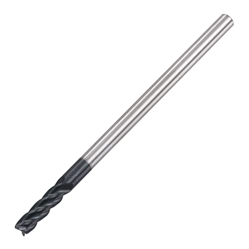 Image of uxcell Square Nose End Mill, 4mm Tip Dia Solid Carbide AlTiN Coated CNC Router Bits 4 Flute Spiral Milling Cutter HRC45 with 4mm Shank 75mm (3-inch) Length