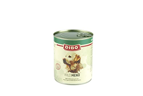 DIBO Menü Wild, 6 x 800g-Dose, Hundefutter, Nassfutterohne Konservierungsstoffe, Reine Fleischdosen aus frischem und natürlichem Fleisch Qualität