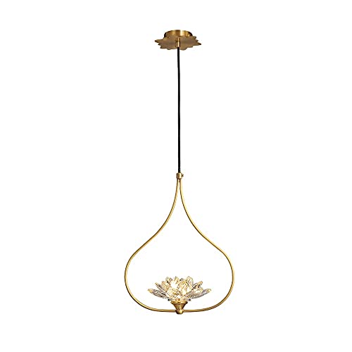 Suspension LED K9 cristal et cuivre luminaire tête unique ornement LWX