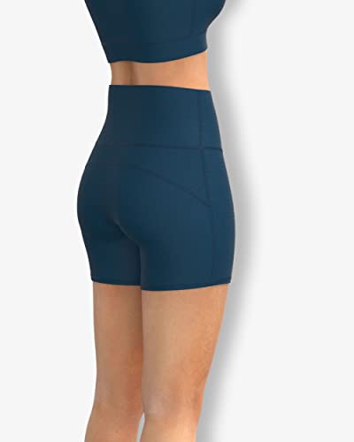 Image of Sfytt Women's 6 inch High Waist Biker Shorts - Workout Yoga Running Gym Compression Spandex Booty Shorts - Polyester Exercise