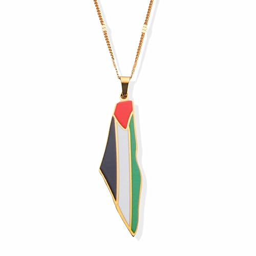 Palestine Necklace Free Palestine Flag Necklace for Women Palestine Scarf Necklace Palestinian Map Pendant Necklace Bring Them Home Now Necklace Ceasefire Now Palestine Gifts for Women Men