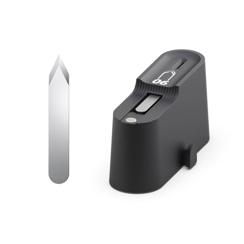 HOZO NeoBlade 06 - Paquete de 10 cuchillas de doble filo, a prueba de humedad, para grabado de precisión y tallado de ranura afilada, dispensador de seguridad con resorte, ranura de desecho, caja de