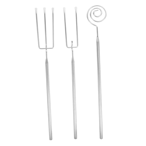 Sosoport 3pcs Stainless Steel Fondue Fork Set Portable Dipping Forks for Cheese Chocolate Desserts Ergonomic Design Multiuse Kitchen Tools for Home Travel Dining