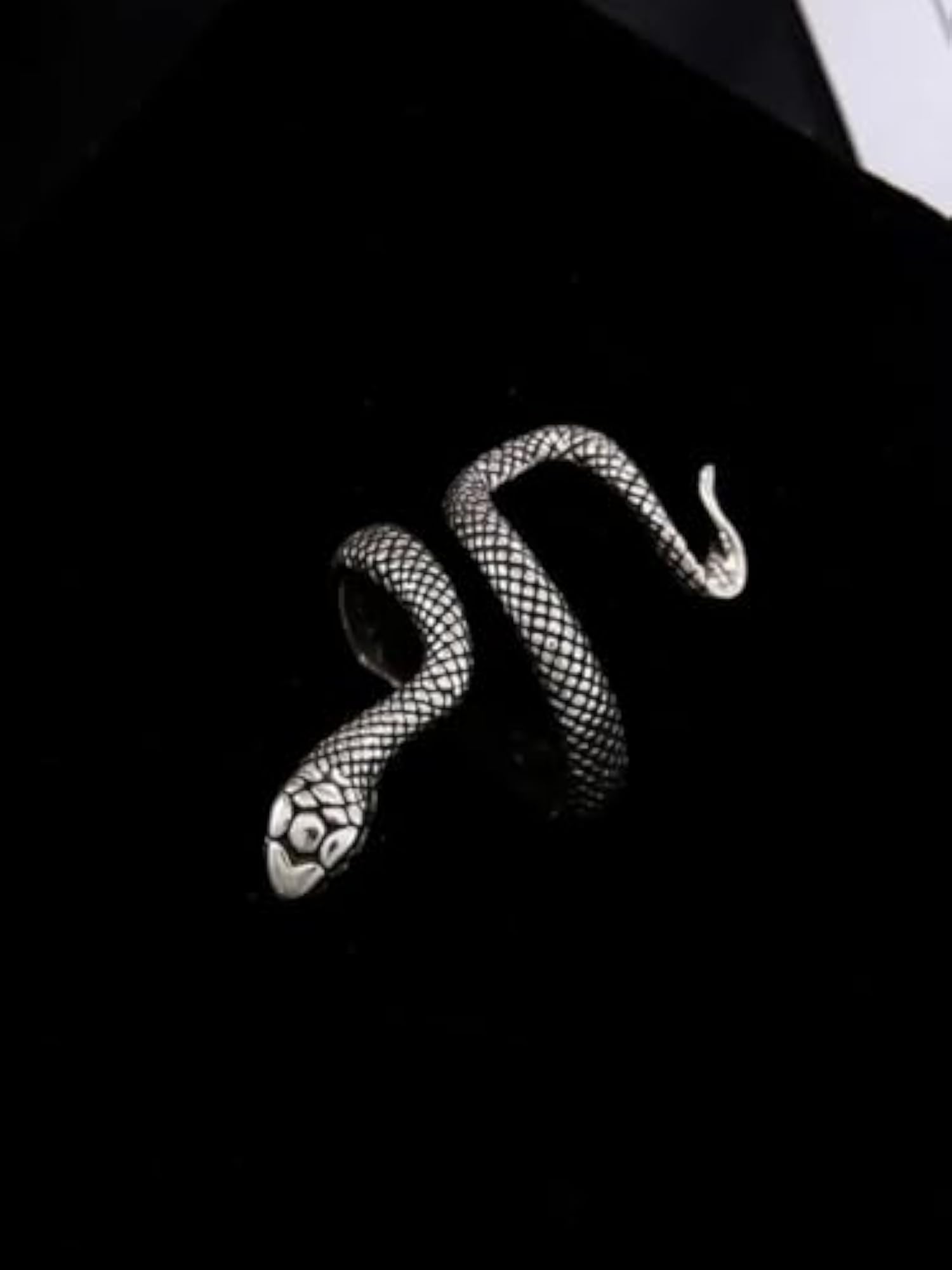 Silver Contemporary Snake Adjustable Ring