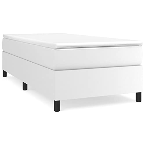 INLIFE Boxspringbett Weiß 100x200 cm Kunstleder,25kg,3121030 – Bild 4