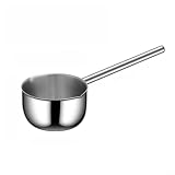 ComfyHarbor Ölkanne 300ml mit Holzgriff, für Gasherd optimiert, rostfreier Pouring Oil Pot, ergonomisch, silber(A Silver)