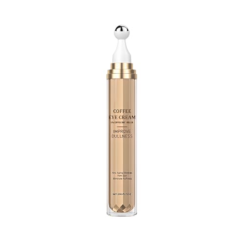 RGKY 1 piezas Serum Crema Ojos con Cafeína, 20g Crema Ojeras y Bolsas, Serum Contorno de Ojo con Bola de Masaje de 360°, Fácil de Absorber, Elimina Eficazmente para Hombres y Mujeres