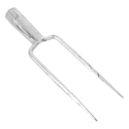 Gogogmee Fourche de Jardin en Acier à Deux Dents pour Désherbage et Aération du Sol Outil Manuel Robuste pour Potager et Massifs de Fleurs, Compatible Manche 3,5 Cm, Outil Professionnel Polyvalent