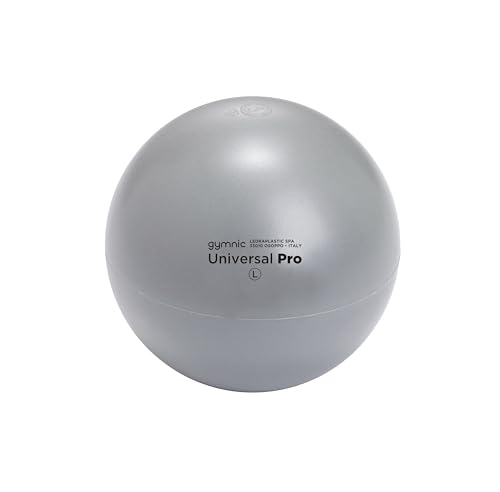 GYMNIC Pelota universal Pro Large de 17 cm de diámetro, color gris, para pilates, yoga y estiramiento, perfecta para ejercicios de equilibrio, tonificación y liberación muscular
