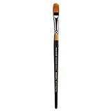 KINGART Premium Original Gold 9520-1/2 Filbert RAKE Series Artist Brush, Golden Taklon Synthetic Hair, Short Handle, for Acrylic, Watercolor, Oil and Gouache Painting, Size 1/2'
