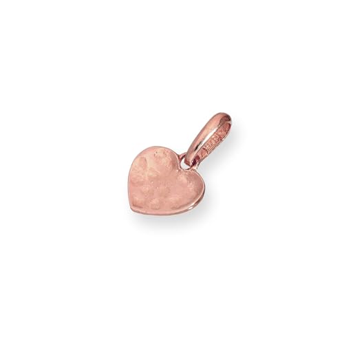 Ciondolo Charm con Cuore Martellato in Oro Rosa 9kt