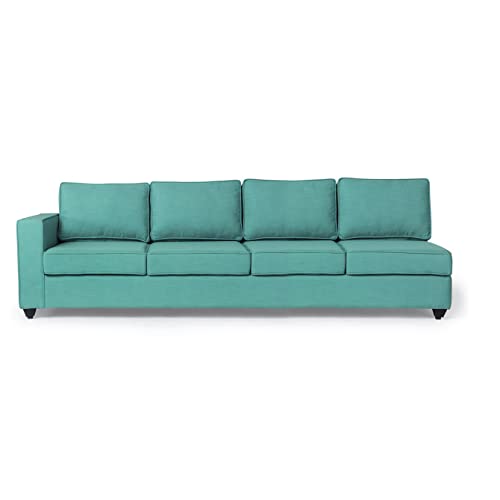 Image of Wakefit Sofa Set | 3 Year Warranty | Sofa 3 Seater, 3 Seater Sofa for Living Room, Wooden Sofa Set, 4 Seater + Right Aligned, Sofa for Living Room - Napper(Linen Charm : Linen Charm Lagoon)