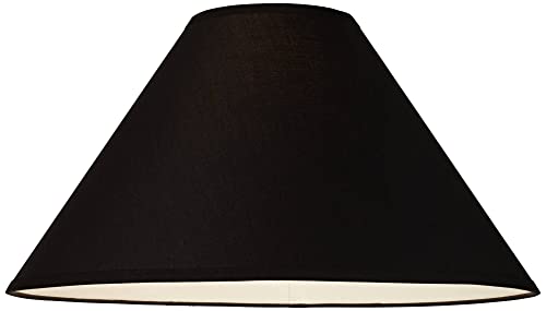 Black Large Chimney Empire Lamp Shade 6" Top x 19" Bottom x 12" Slant (Spider) Replacement with Harp and Finial - Springcrest - Thumbnail 3