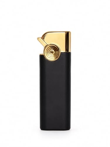 Image of This refillable Pocket Lighter is Crafted with a Durable Plastic Body and Designed for Reliable Ignition Even in Windy Conditions. Operating on Oil Fuel (Classy Black)