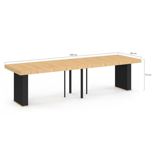 Table console extensible Eden 300 cm pour salons étroits et invités