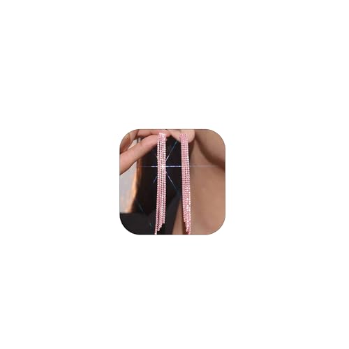 Pink Rhinestone Tassel Earrings for Women Prom Earrings Sparkly Long Tassel Bling Crystal Chandelier Earring Wedding Party Prom Dress Outfit Jewerly Gifts Pink Rhinestone Tassel Earrings for Women Prom Earrings Sparkly Long Tassel Bling Crystal Chandelier Earring Wedding Party Prom Dress Outfit Jewerly Gifts