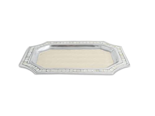 Julia Knight Classic Octagonal Tray, 16-Inch, Snow, White #TOP13