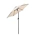 FLAME&SHADE Parasol de Jardin, Parasol Inclinable 230cm avec Manivelle pour Exterieur Terrasse Balcon Marché, Polyester Anti UV 50+, Beige