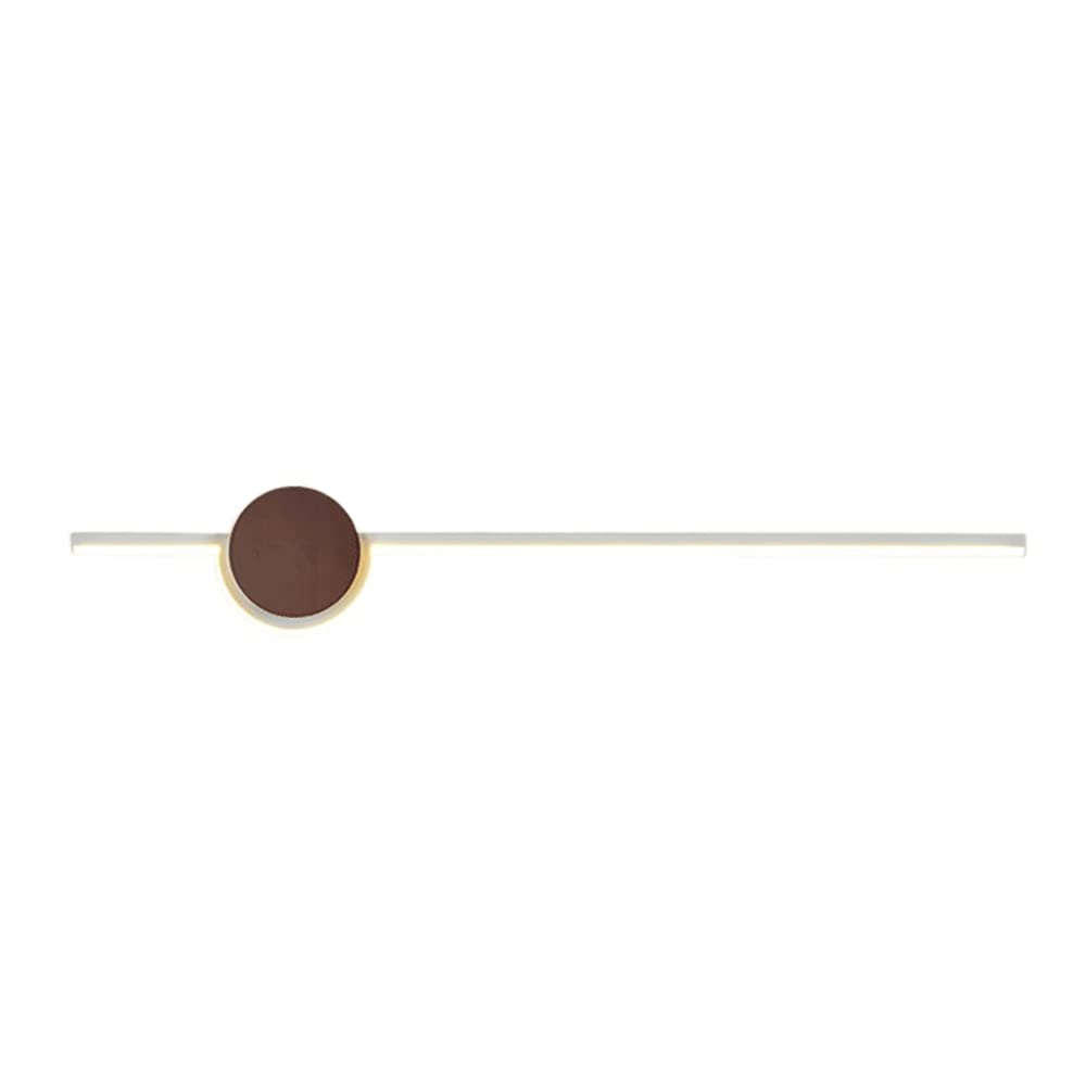 FZQSXAZU Linear Metal Wall Light, Ultra-thin Iron Lamp with Wooden Kit, Modern LED Sconce - 6000K, Bedside Background Lighting Lamps, Corridor Long Strip Washer Lights