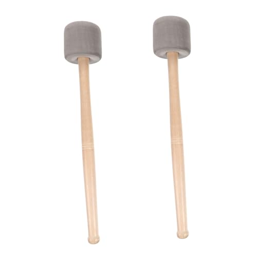 YARNOW 2 piezas de baquetas para bombo con mango de madera y agarre cómodo, para percusión, principiantes e intermedios, mazo duradero para banda marcial y práctica miniatura 1