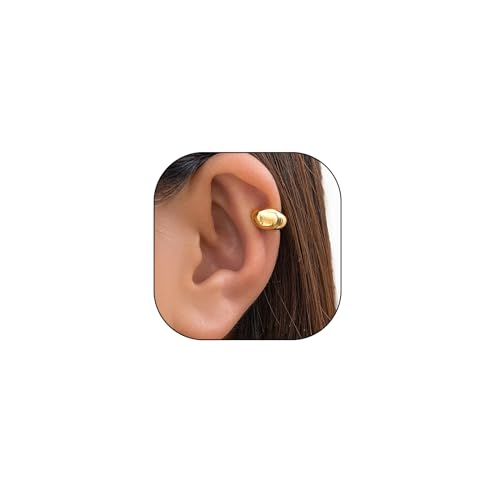 2Pcs Chunky Gold Ear Cuff Earrings Hypoallergenic Non Piercing Ear Clip Cartilage Wrap Earrings Trendy Jewelry Accessory Gifts for Women