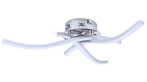 Lámpara de Techo LED Moderna Plafón Ondulado Cromo Espejo, Pantalla Acrílico Diseño, para Dormitorio Sala de Estar Restaurante Pasillo Cocina Balcón Iluminación IP20,3 lights 18w neutral light