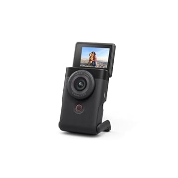 Canon Câmera PowerShot V10, câmera compacta de vlogging para criador de conteúdo, lente grande angular fixa de 19 mm, vídeo 4K, detecção de rosto, microfone embutido, transmissão ao vivo, suporte