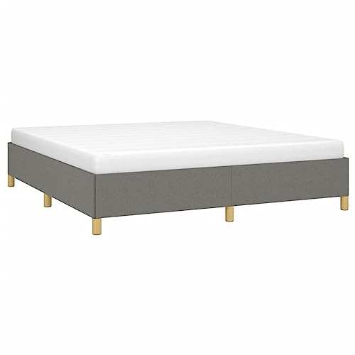 vidaXL Estructura de Cama con somier de Tela Gris Oscuro 180x200 cm