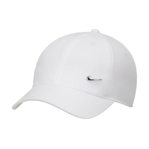 Nike Herren Df Club Baseballkappe, White/Metallic Silver, S-M EU