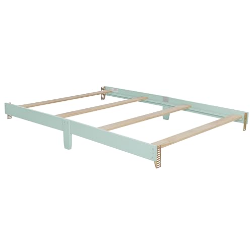 Image of Dream On Me Universal Crib to Full Size Bed Conversion Kit, Solid Wood Bed Rails for Select Convertible Cribs, Strong & Stable Support, Seafoam Green