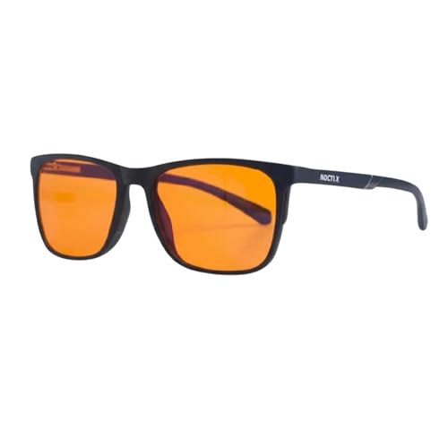 Image of Lunaire 100% Blue Light & UV Block | Better Sleep, Less Eye fatigue | Gaming, TV & Computer Ready | Unisex | Universal - design Black frame