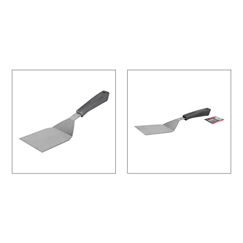 RUECAB Grillspatel, Raclette, Langer Edelstahl-Plancha-Spatel, Langer Grillschaber, Kunststoffgriff, Länge: 34,5 cm, Edelstahl