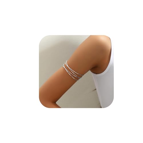 Women's Gold & Silver Minimalist Arm Cuff Bracelet