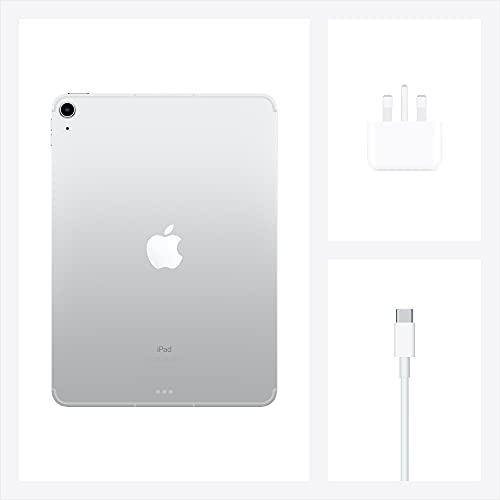 Apple 2020 iPad Air (10.9-inch, Wi-Fi + Cellular, 256GB) - Silver (4th Generation)