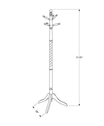 Monarch Specialties I Coat Rack, Cherry #TOP3