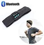 Facelink Music Bluetooth Headband Outdoor Wireless Sweatband with Wireless Headphones Speakers&Microphone Hands Free for Running Yoga Camping Skating (Dark Grey)