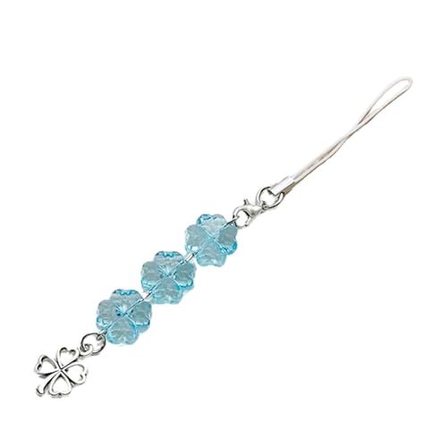 Greabuy - Llavero con colgante de tréboles/tulipanes de cuatro hojas, diseño de acrílico colorido para teléfonos, 13cm, Acrílico, 13cm, Acrílico