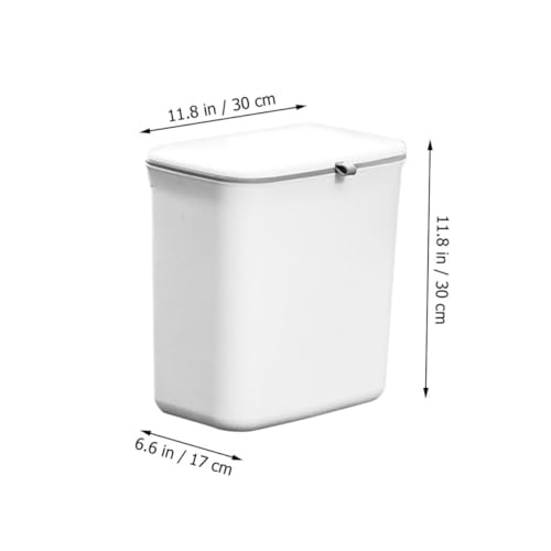 Caneca de basura blanca para cocina con tapa y doble compartimento miniatura 2