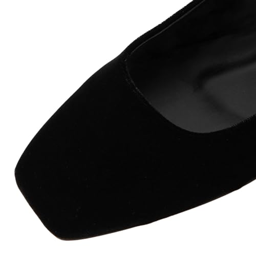 miss left Women's Adorable Closed Square Toe Mary Jane Flats Adjustable Strap Buckle Ballet Flat Comfort Dance Ballroom Shoes Size 4-16 US3