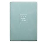 10年日記 日記帳 b5 (26cm×18.5cm) ノートライフ おしゃれ デザイン 日付あり 高級製本（開きやすく書きやすい、いつからでも始められる仕様）ソフトレザー風表紙（ライトブルー）
