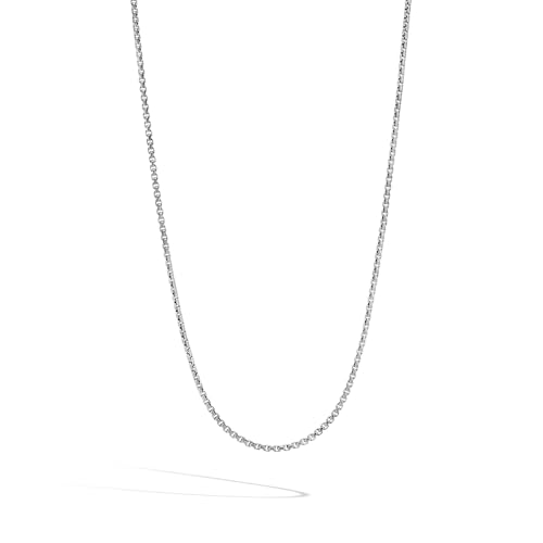 John Hardy Classic Chain Collection Mens Box Chain Necklace 2MM 925-Sterling Silver Necklace 26