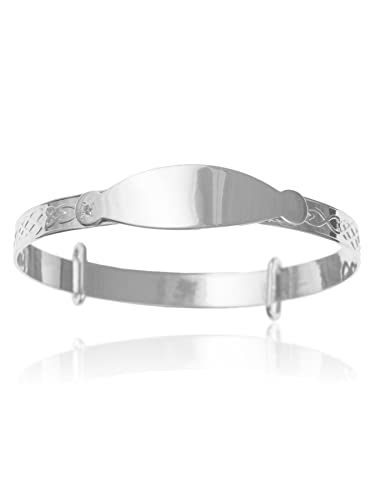 Bracelet jonc pour bébé en argent idéal comme cadeau de baptême