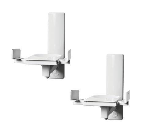 B-Tech BT77 - Ultragrip ProTM Side Clamping Loudspeaker Wall Mounts with Tilt and Swivel - Finished in White