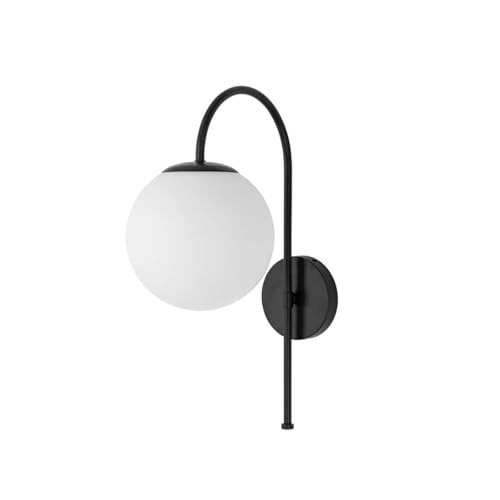 Lámpara de noche de hierro negro con pantalla plástica y casquillo E27