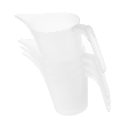 STOBAZA Sturdy Plastic Funnel Pitchers 4-piece Set Long Spout Accurate Measurements for Lab Home Use