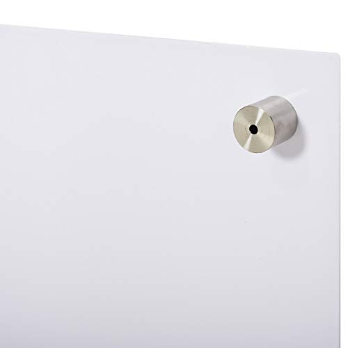 Vinsetto Pizarra de Cristal con Bandeja Pizarra de Pared sin Marco Incluye 4 Rotuladores y Borrador 90x60x0,45 cm Blanco