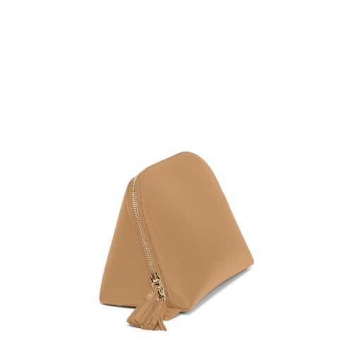 Leatherology Camel Large Clamshell Makeup Bag