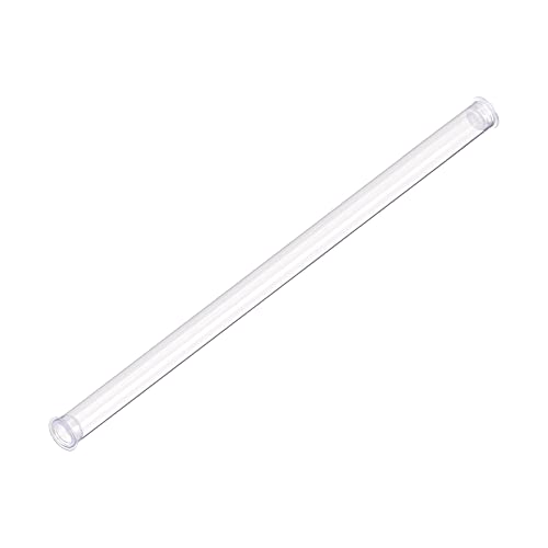 Image of uxcell 2pcs Rigid Round Clear Tubing 12mmx13mmx240mm Plastic Storage Transparent Tube with Lids