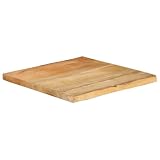 vidaXL Tischplatte, Holztischplatte mit Baumkante, Ersatztischplatte für Couchtisch Beistelltisch Esstisch, Holzplatte, Massivholz Mango